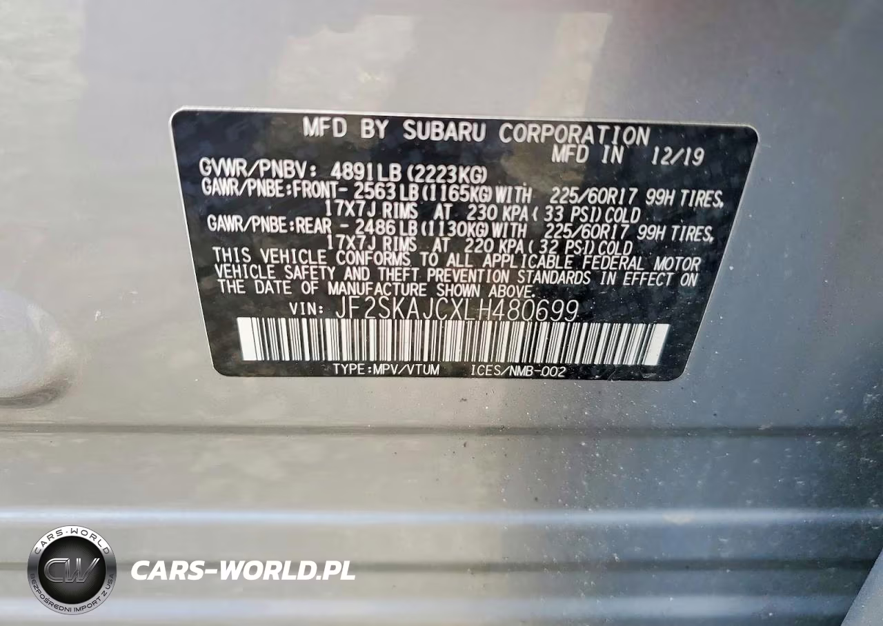 2020 Subaru Forester Premium VIN:JF2SKAJCXLH480699 - 14