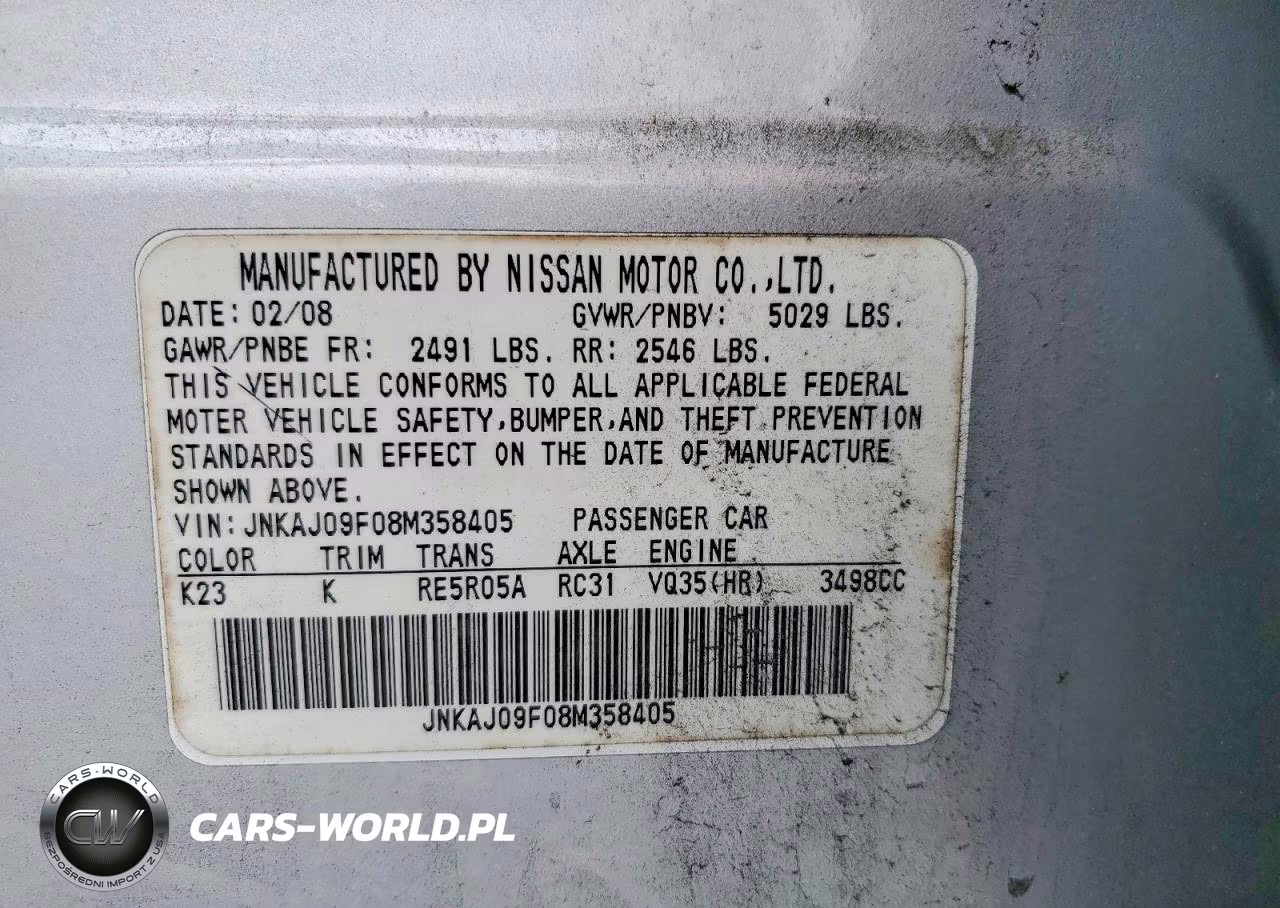 2008 Infiniti Ex35 Base VIN:JNKAJ09F08M358405 - 13