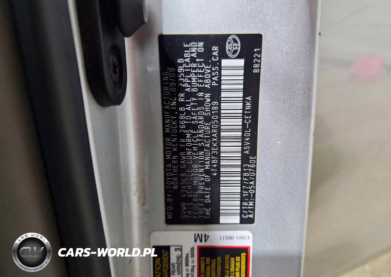 2010 Toyota Camry Le VIN:4T4BF3EKXAR050189 - 12
