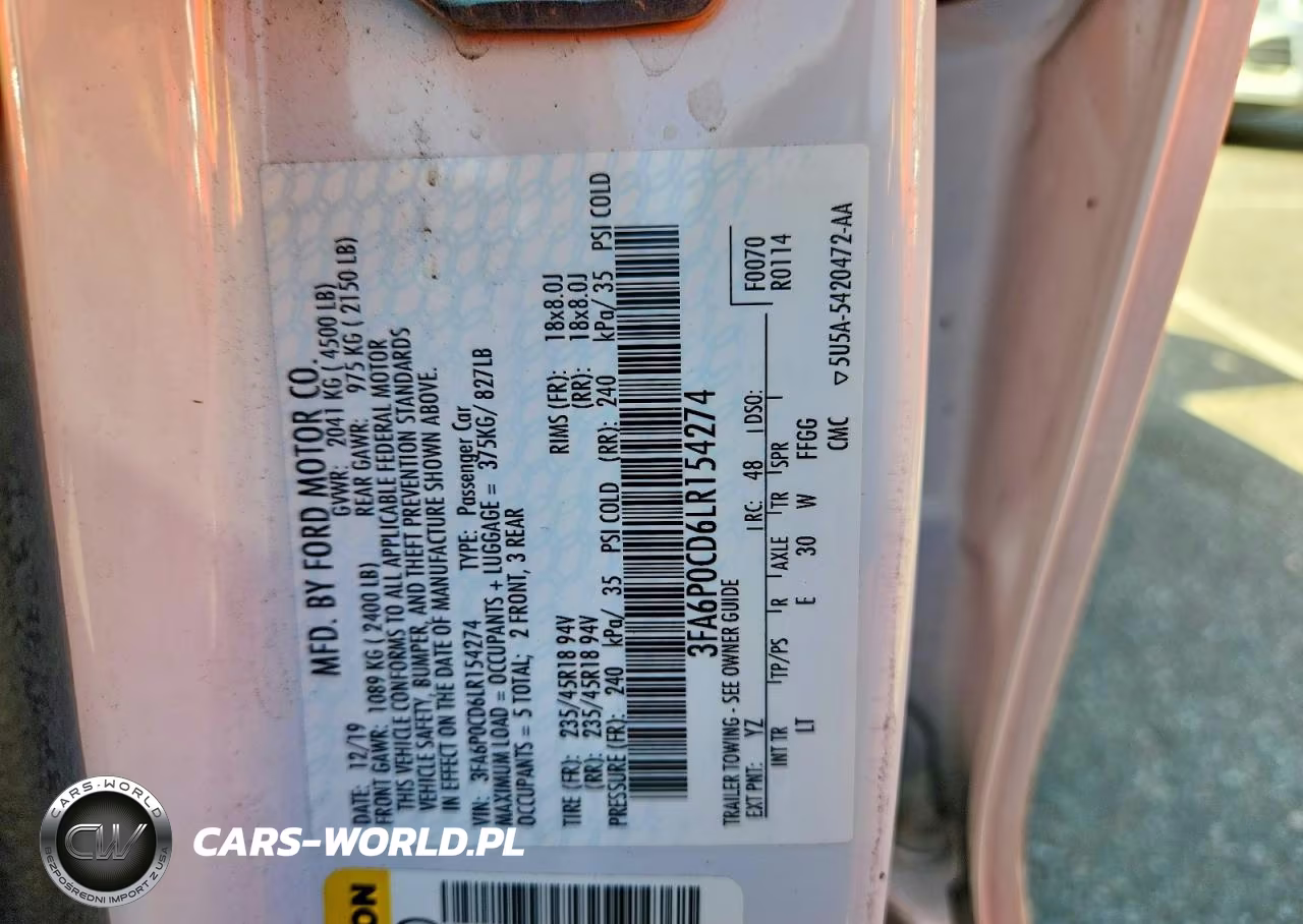 2020 Ford Fusion Sel VIN:3FA6P0CD6LR154274 - 13