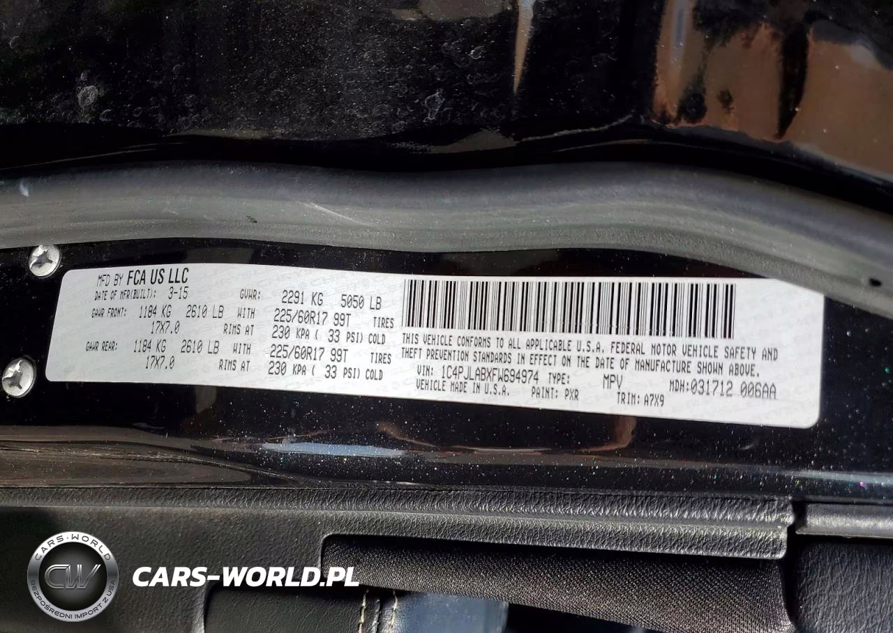2015 Jeep Chereokee VIN:1C4PJLABXFW694974 - 13