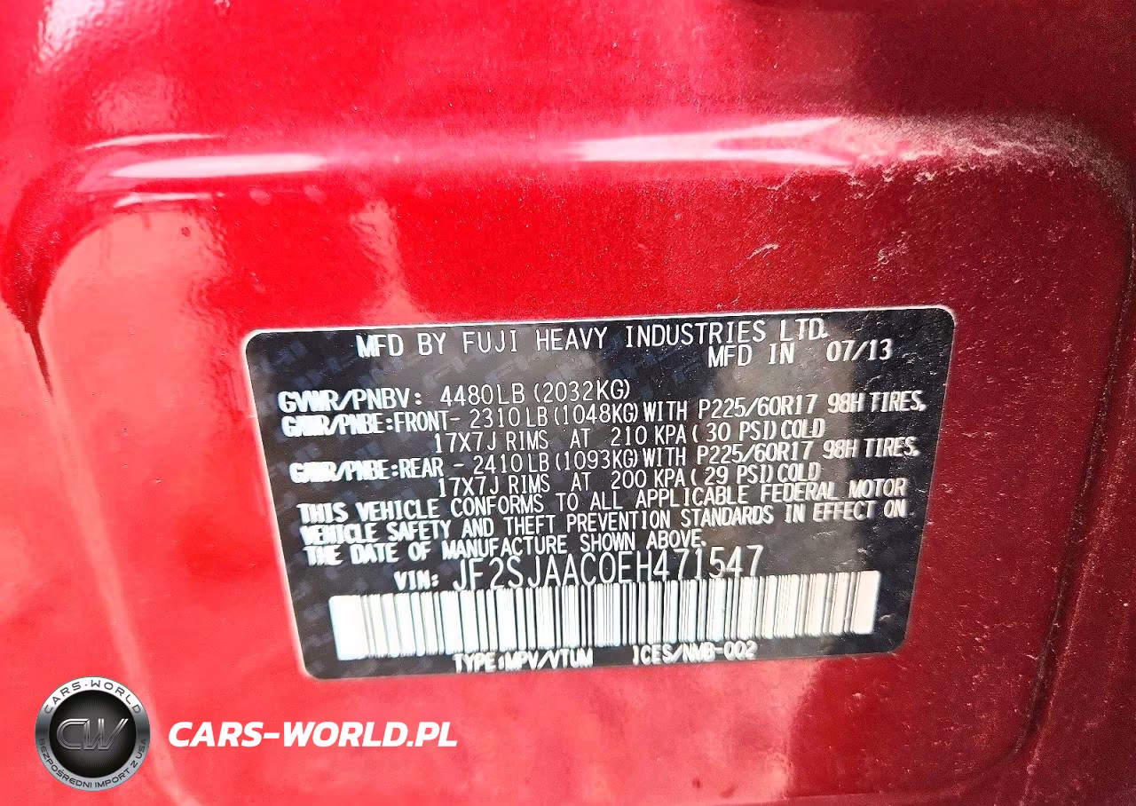 2014 Subaru Forester 2.5I VIN:JF2SJAAC0EH471547 - 13