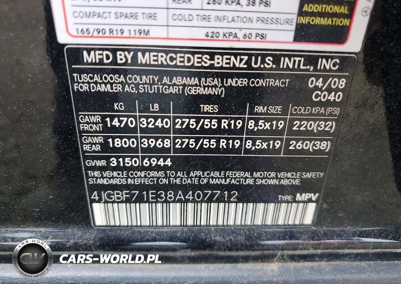 2008 Mercedes-Benz Gl 450 4Matic VIN:4JGBF71E38A407712 - 13