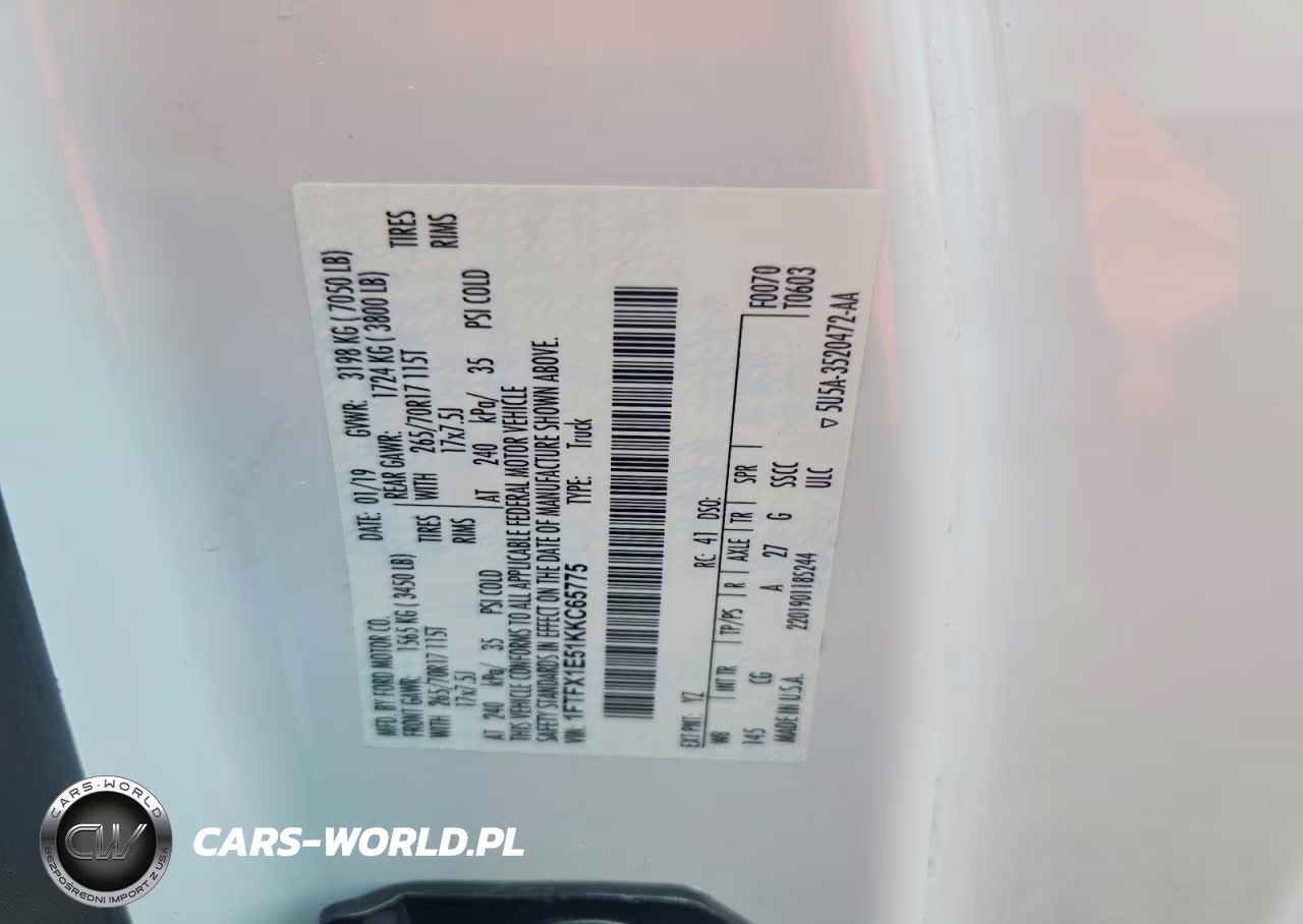 2019 Ford F150 Xl VIN:1FTFX1E51KKC65775 - 12
