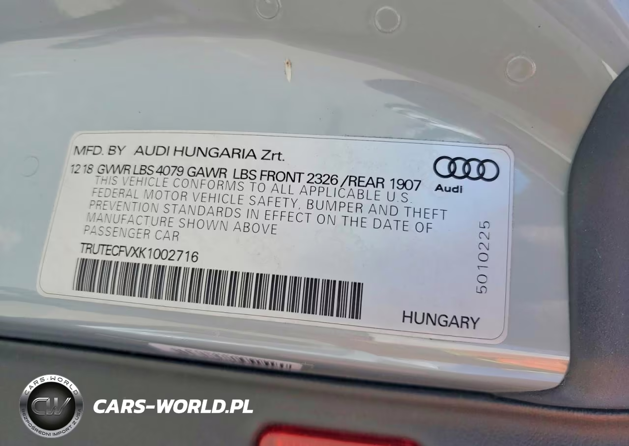 2019 Audi Tt VIN:TRUTECFVXK1002716 - 12