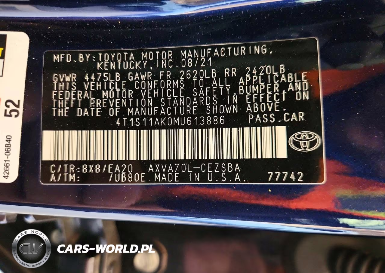 2021 Toyota Camry Se VIN:4T1S11AK0MU613886 - 12