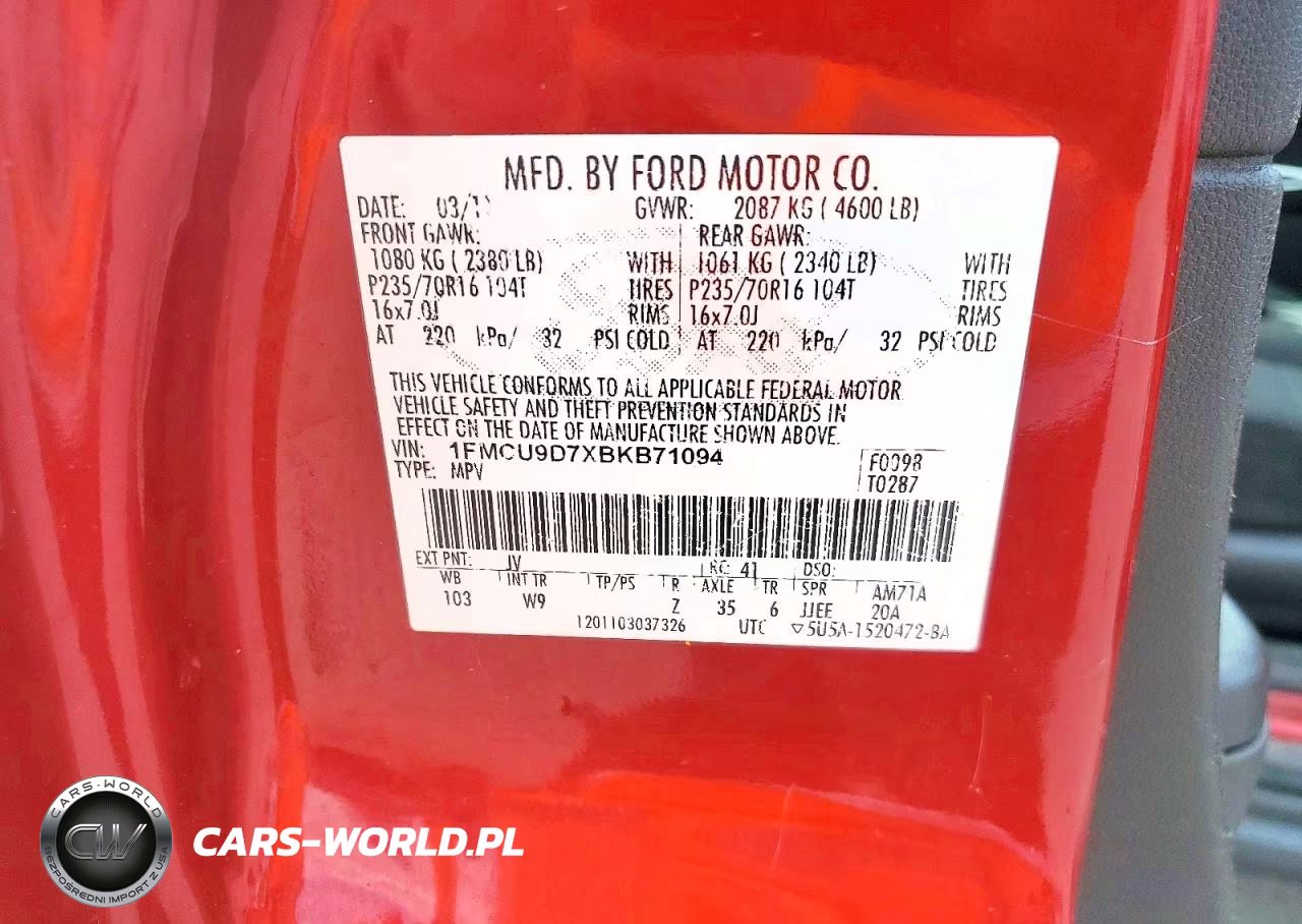 2011 Ford Escape Xlt VIN:1FMCU9D7XBKB71094 - 13