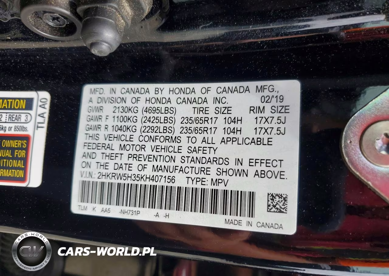 2019 Honda Cr-V Lx VIN:2HKRW5H35KH407156 - 14