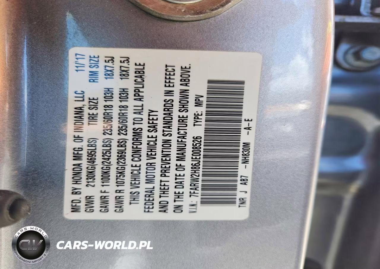 2018 Honda Cr-V Exl VIN:7FARW2H86JE008526 - 13