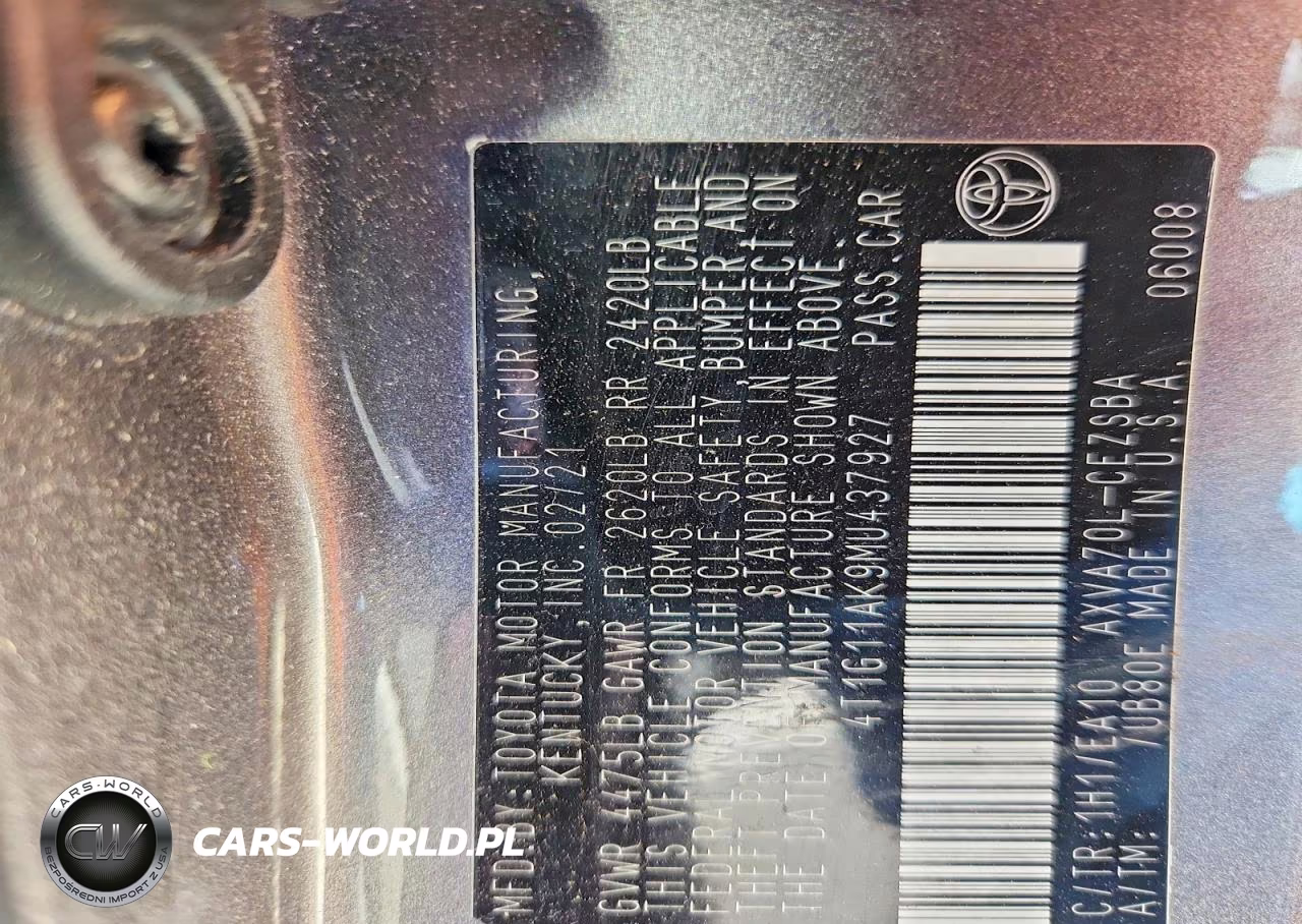 2021 Toyota Camry Se VIN:4T1G11AK9MU437927 - 12