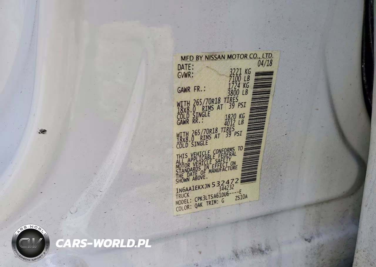 2018 Nissan Titan S VIN:1N6AA1EKXJN532472 - 13