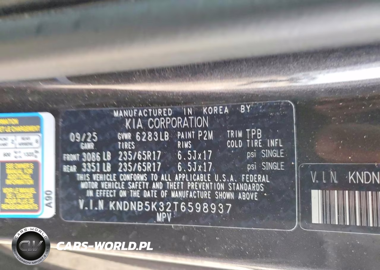 2026 Kia Carnival Lxs VIN:KNDNB5K32T6598937 - 13