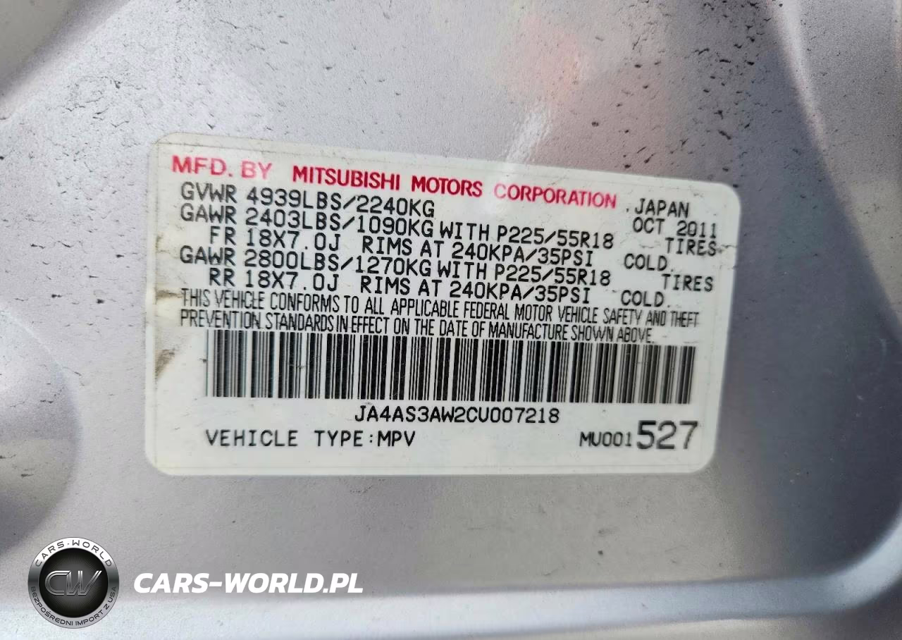 2012 Mitsubishi Outlander Se VIN:JA4AS3AW2CU007218 - 13