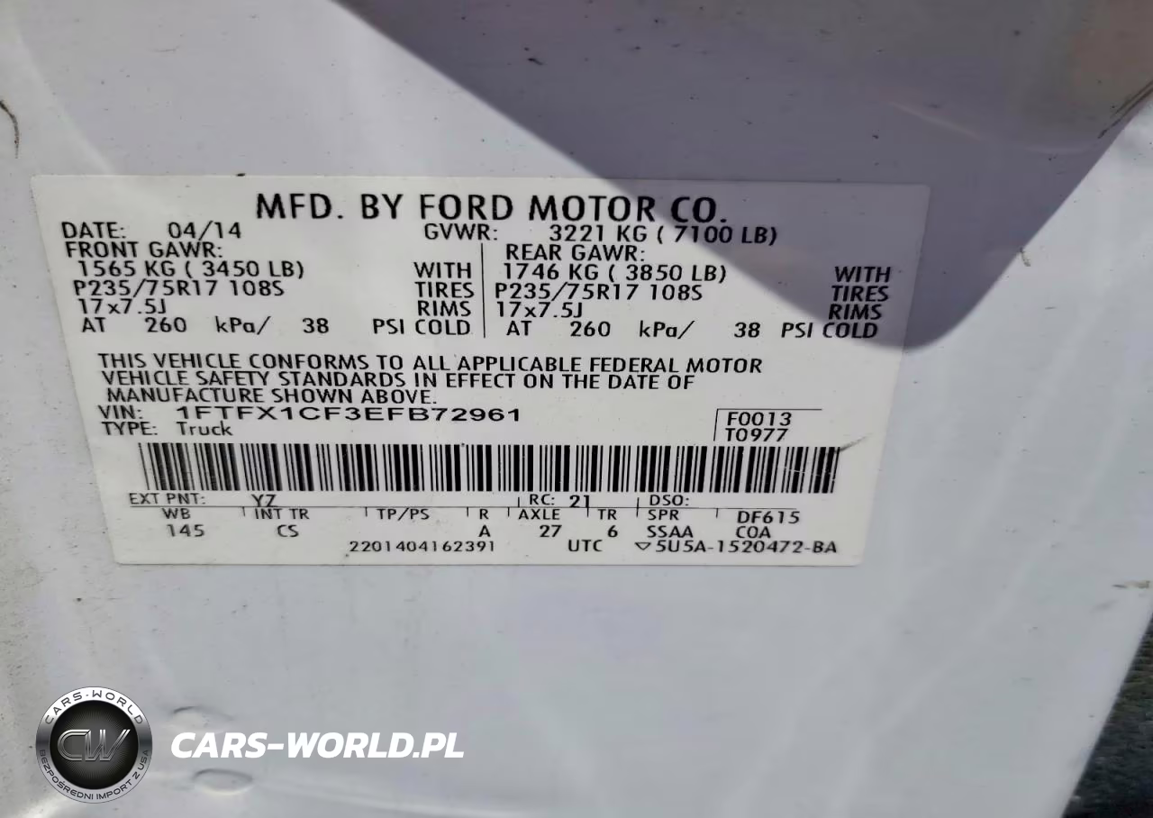 2014 Ford F150 Super Cab VIN:1FTFX1CF3EFB72961 - 13