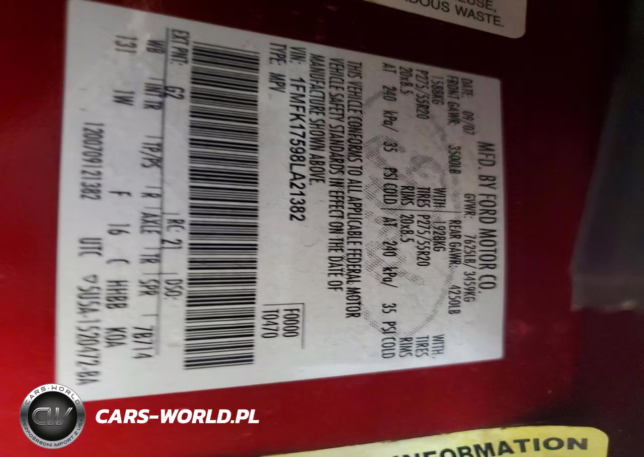 2008 FORD EXPEDITION EL EDDIE BAUER VIN:1FMFK17598LA21382 - 13