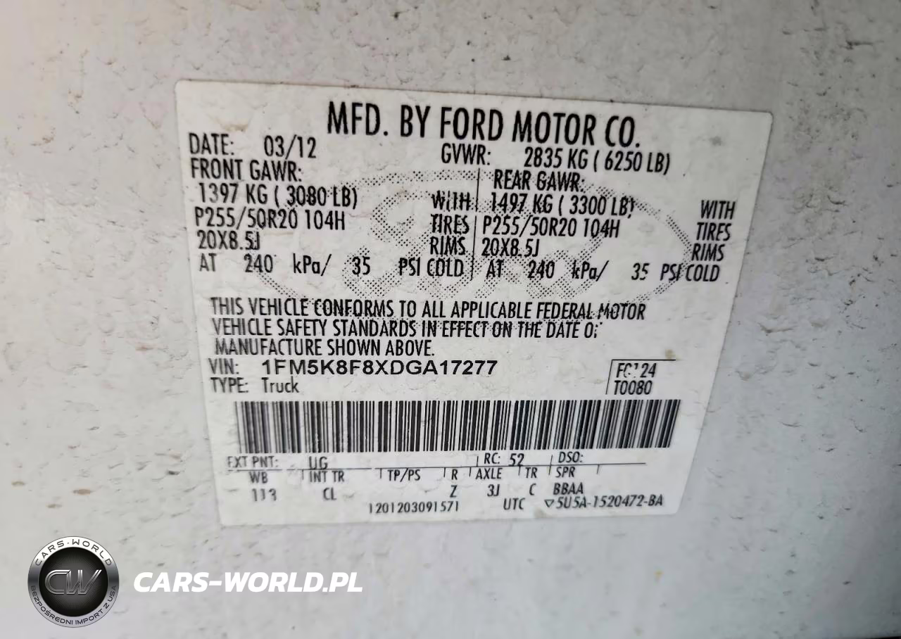 2013 Ford Explorer Limited VIN:1FM5K8F8XDGA17277 - 13