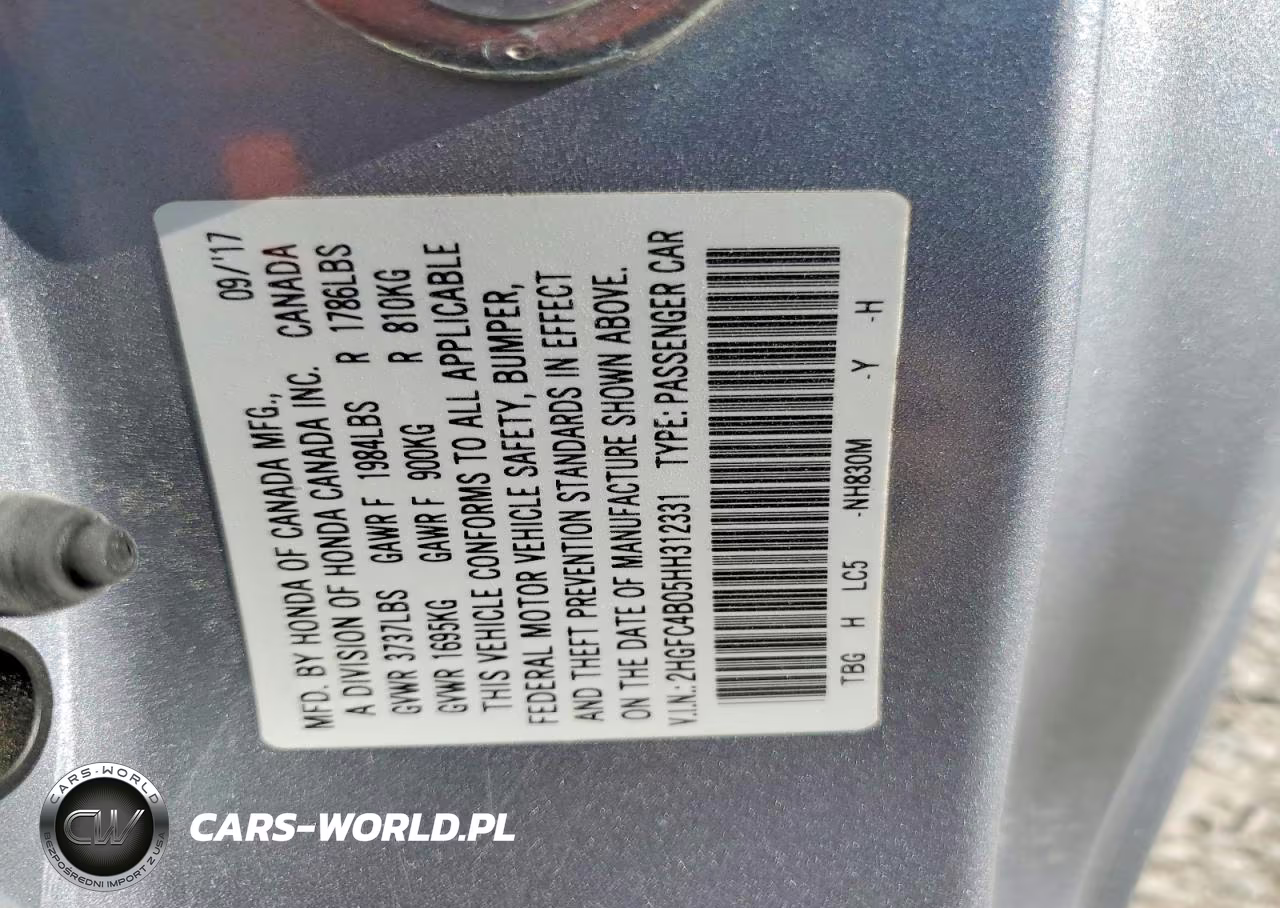 2017 Honda Civic Lx VIN:2HGFC4B05HH312331 - 12