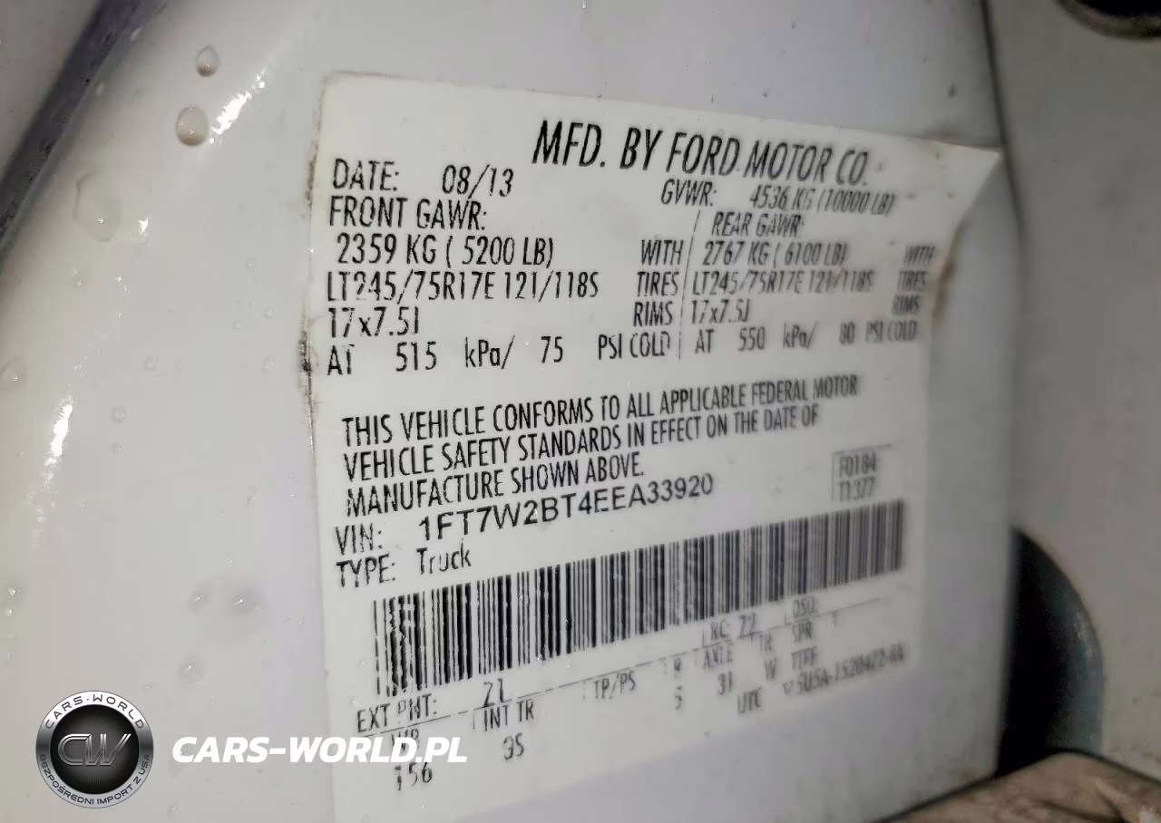 2014 Ford F250 Super Duty VIN:1FT7W2BT4EEA33920 - 12