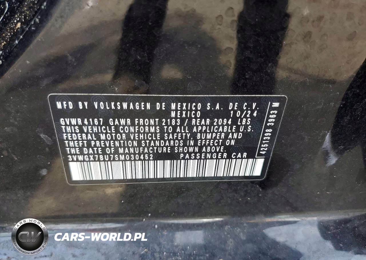 2025 Volkswagen Jetta Sel VIN:3VWGX7BU7SM030452 - 13