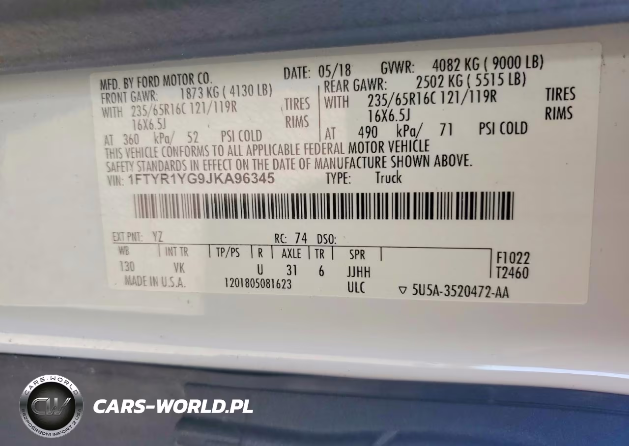 2018 Ford Transit VIN:1FTYR1YG9JKA96345 - 13
