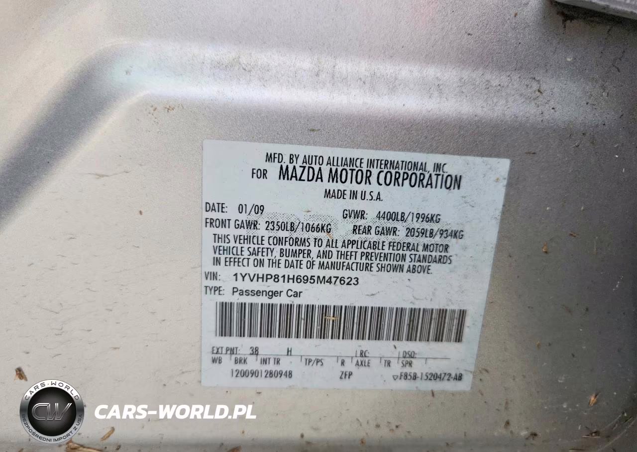 2009 Mazda 6 I VIN:1YVHP81H695M47623 - 12