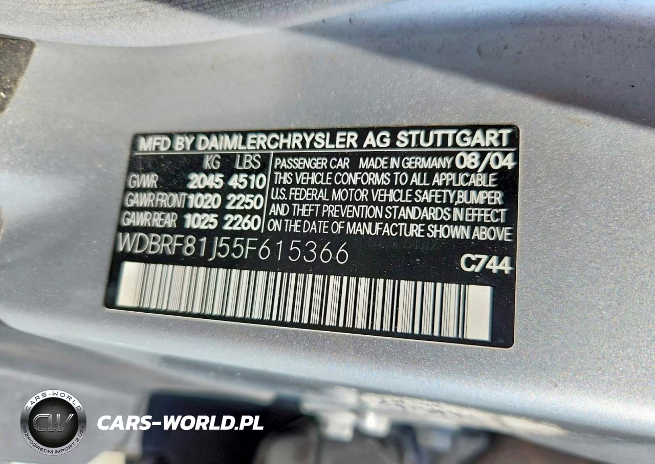 2005 Mercedes-Benz C 240 4Matic VIN:WDBRF81J55F615366 - 12