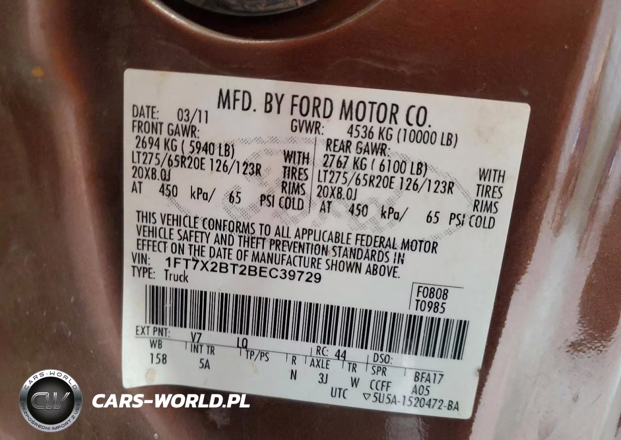 2011 Ford F250 Super Duty VIN:1FT7X2BT2BEC39729 - 12