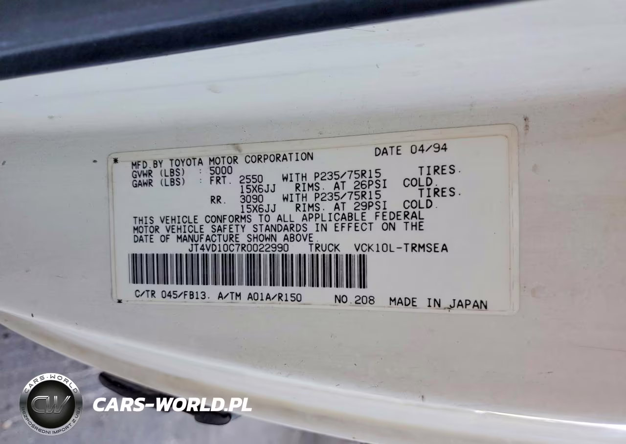 1994 Toyota T100 Sr5 VIN:JT4VD10C7R0022990 - 12