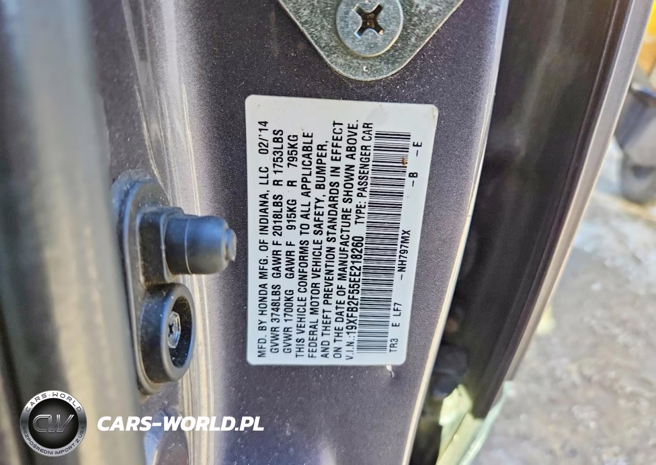2014 Honda Civic Lx VIN:19XFB2F55EE218260 - 12