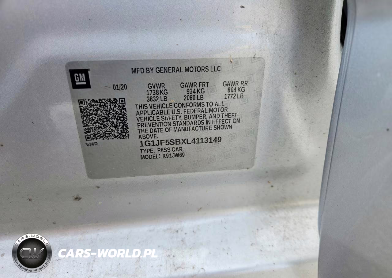 2020 Chevrolet Sonic VIN:1G1JF5SBXL4113149 - 12
