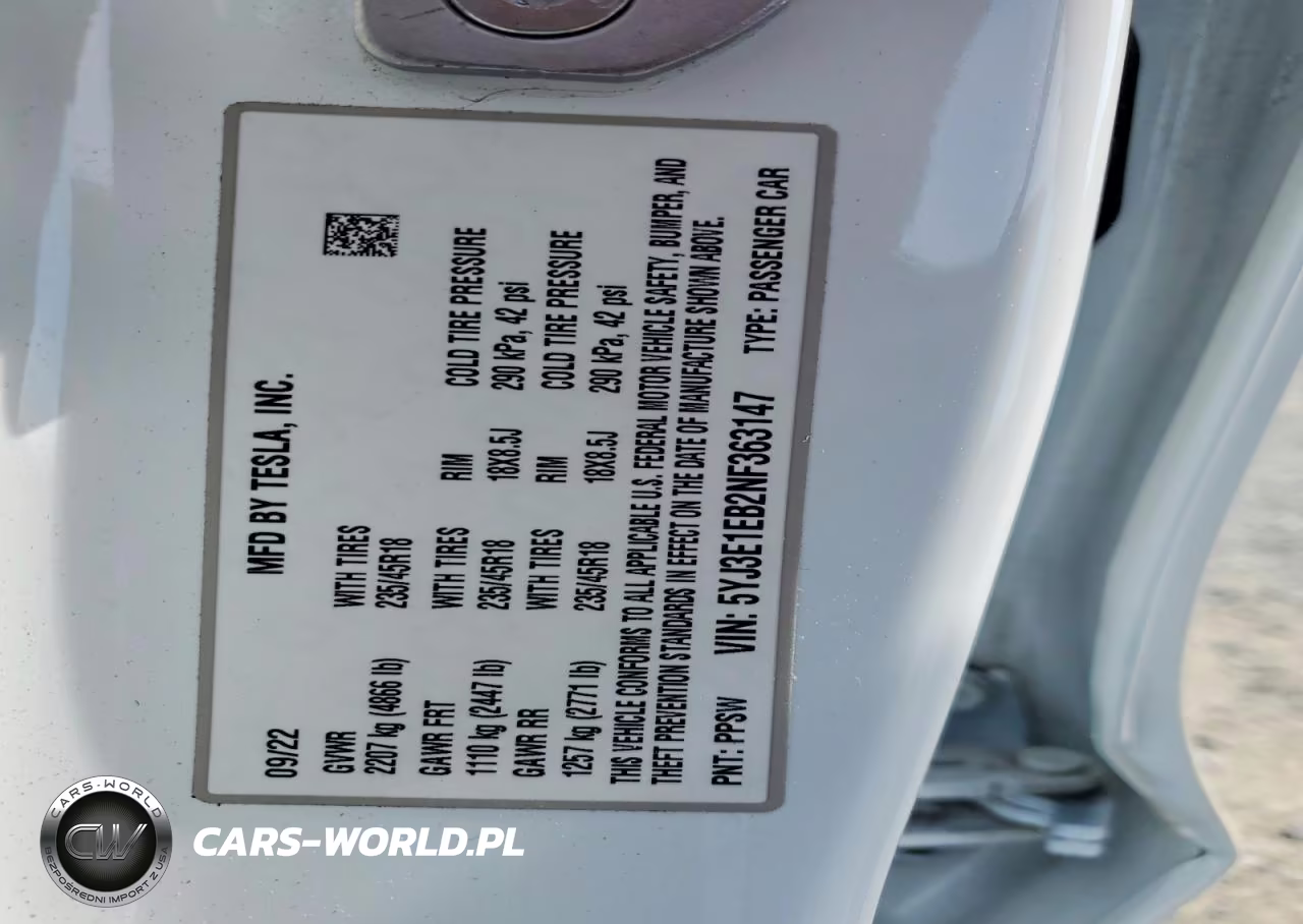 2022 Tesla Model 3 VIN:5YJ3E1EB2NF363147 - 12