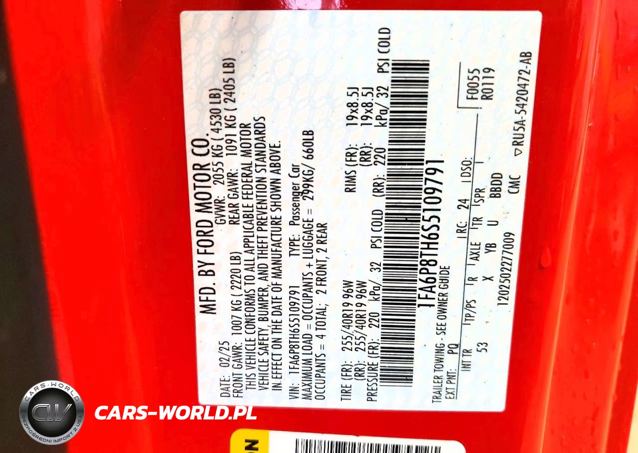 2025 Ford Mustang VIN:1FA6P8TH6S5109791 - 12