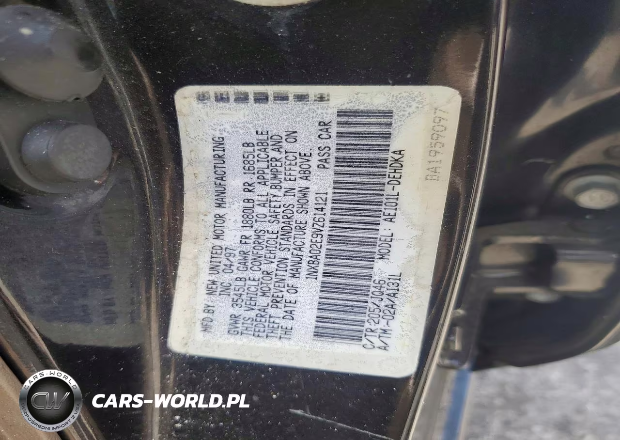 1997 Toyota Corolla Base VIN:1NXBA02E9VZ614121 - 12