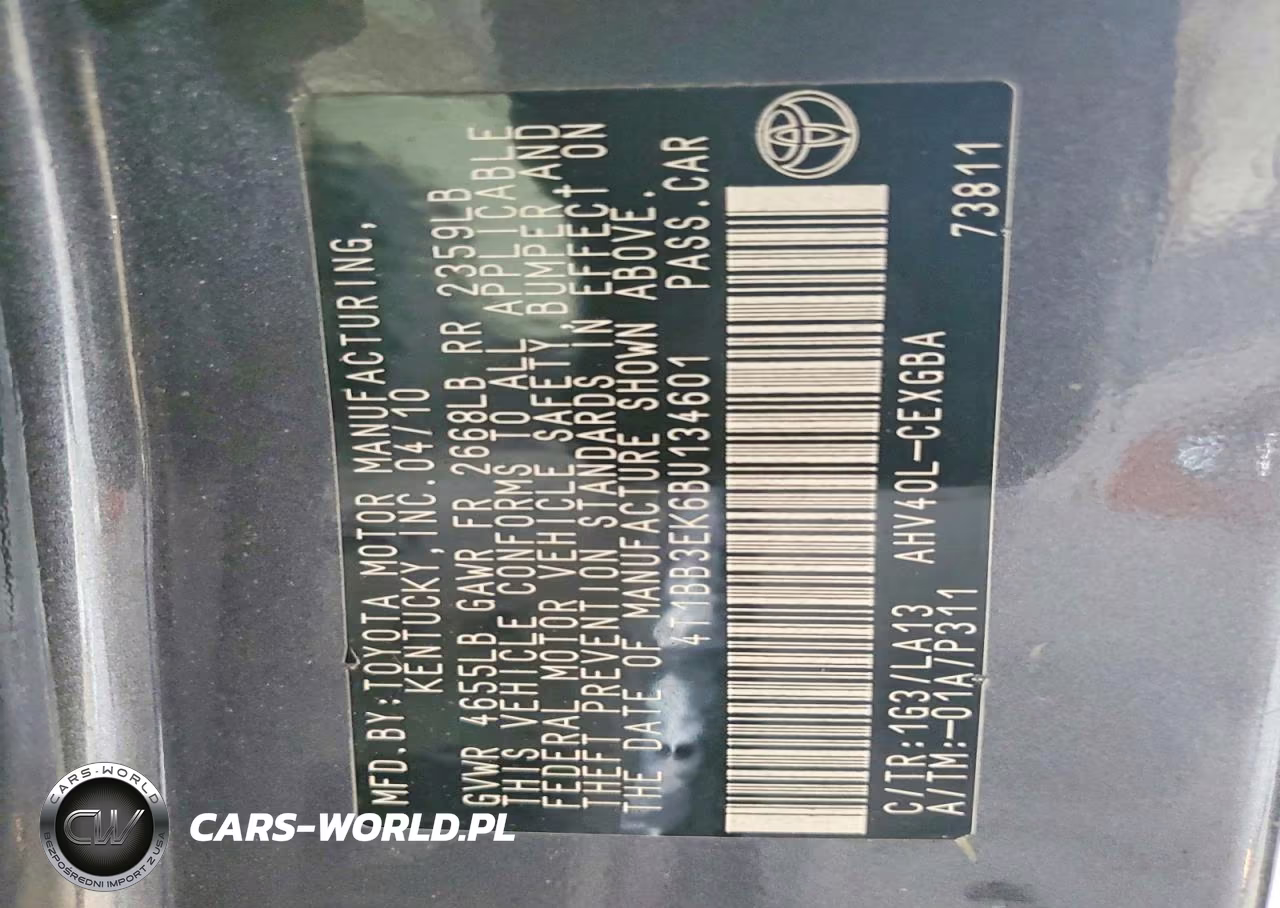 2011 Toyota Camry Hybrid VIN:4T1BB3EK6BU134601 - 12