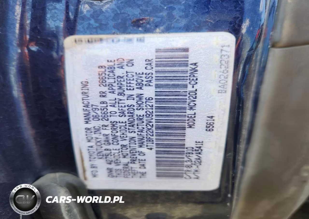 1997 Toyota Camry Le V6 VIN:4T1BF22K2VU921276 - 12