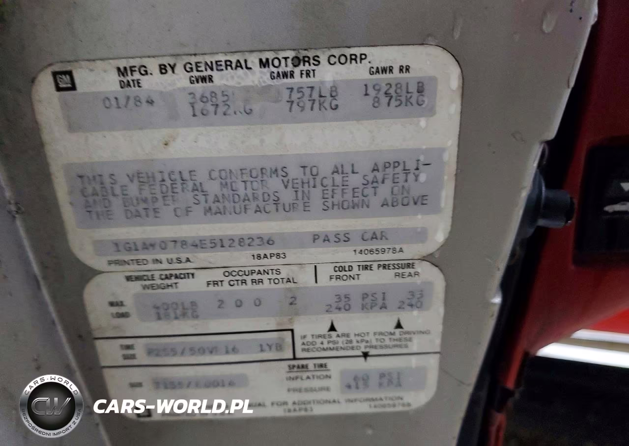 1984 Chevrolet Corvette VIN:1G1AY0784E5128236 - 12