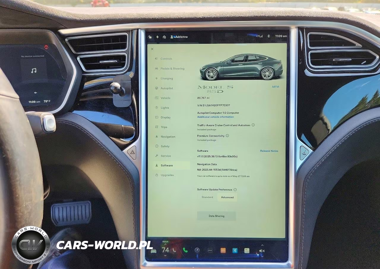 2015 Tesla Model S 85D VIN:5YJSA1H20FFP70307 - 9