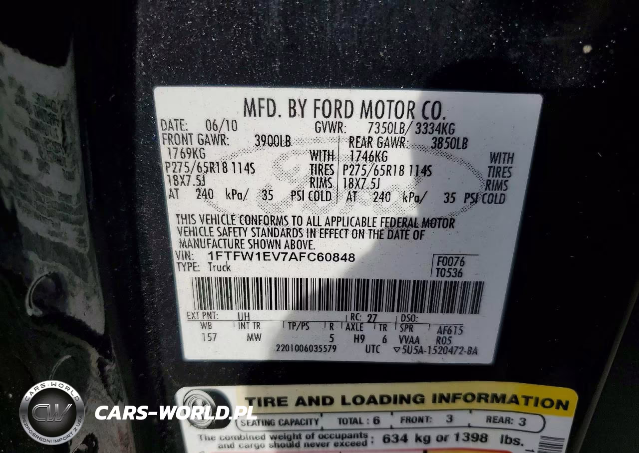 2010 Ford F150 Supercrew VIN:1FTFW1EV7AFC60848 - 12