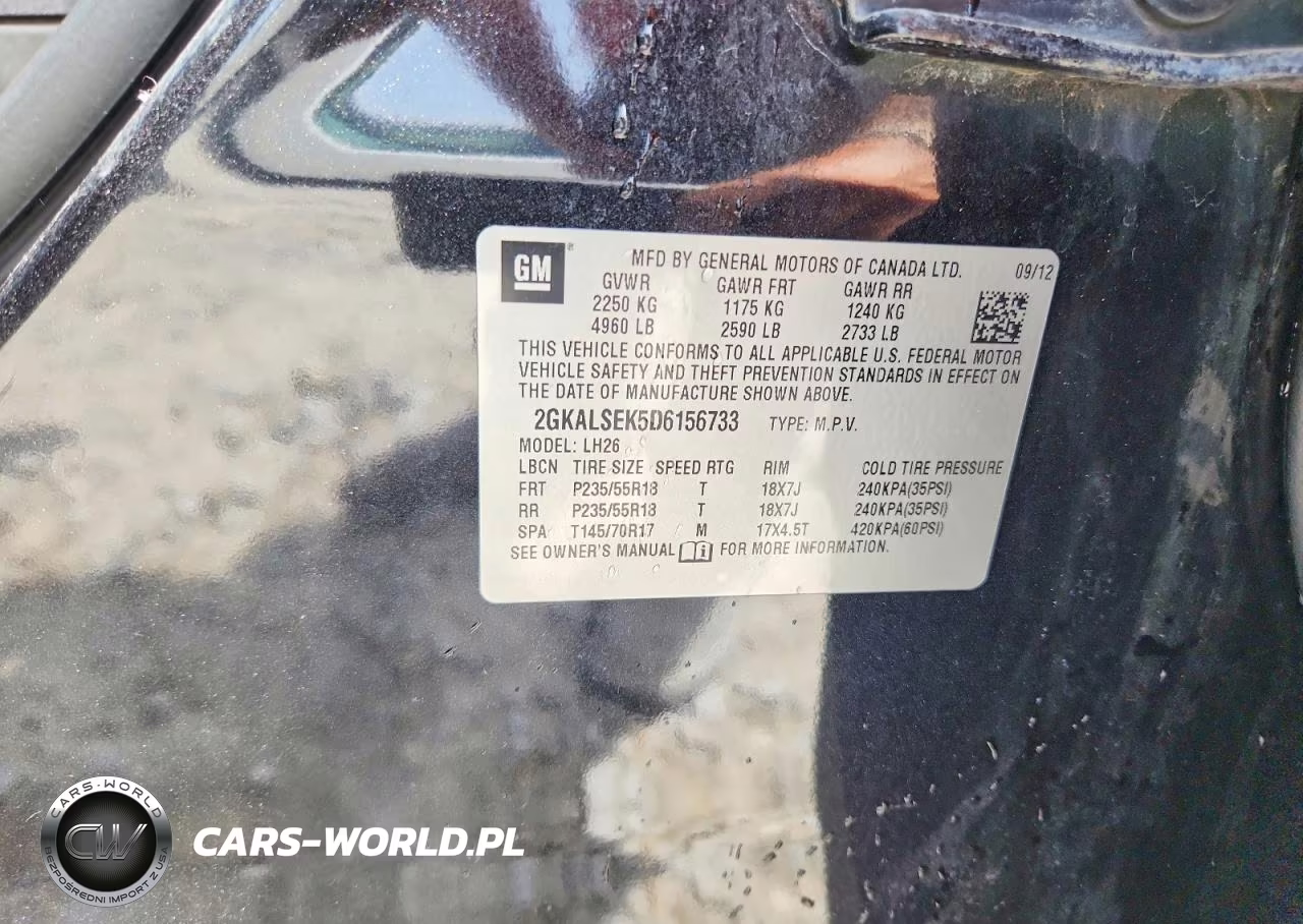 2013 GMC Terrain Sle VIN:2GKALSEK5D6156733 - 13