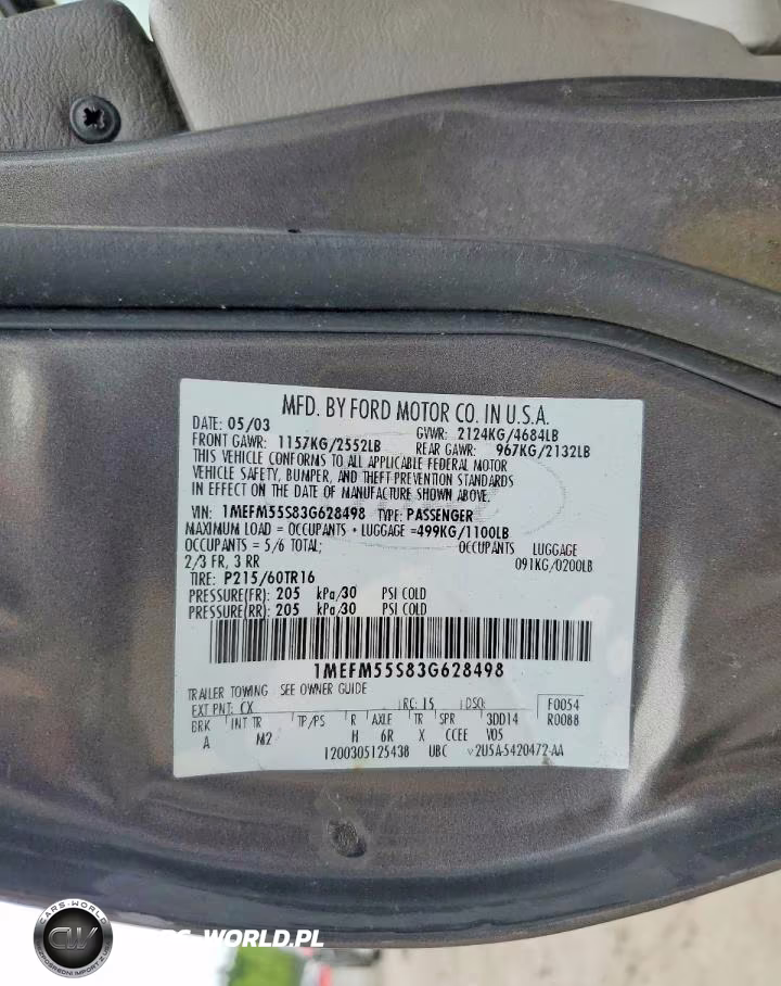 2003 Mercury Sable Ls Premium VIN:1MEFM55S83G628498 - 12