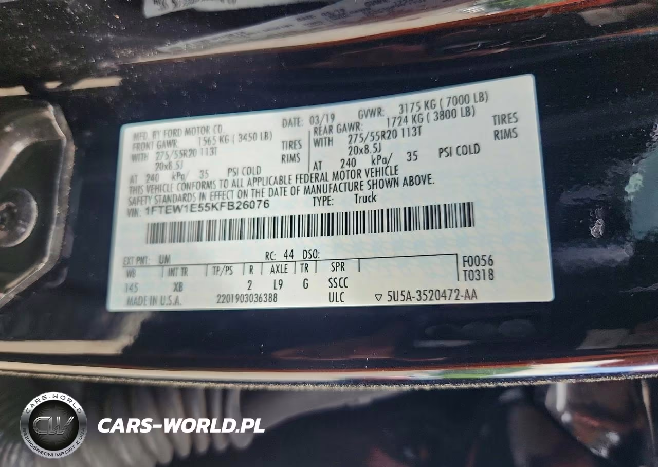 2019 Ford F150 Supercrew VIN:1FTEW1E55KFB26076 - 12