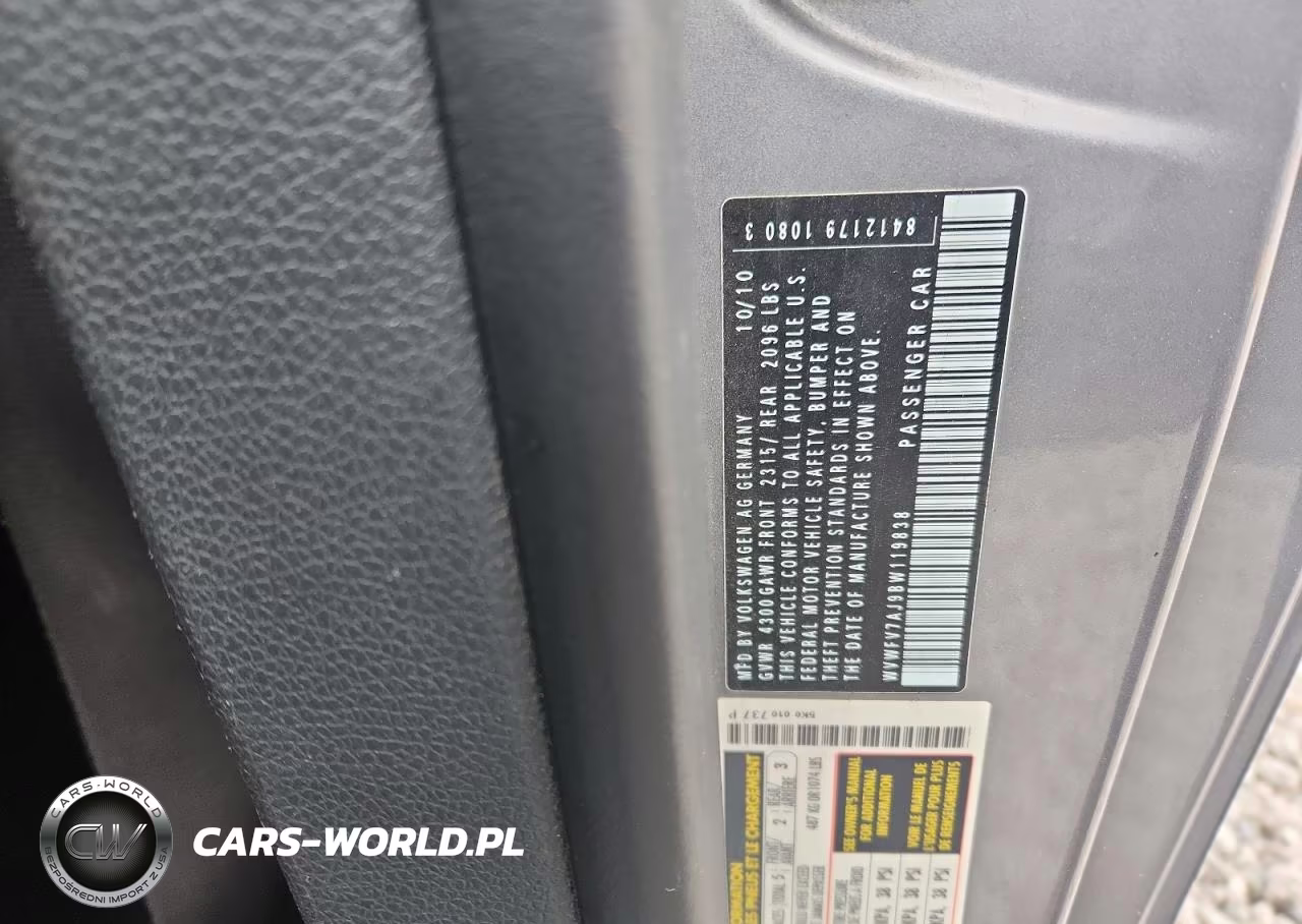 2011 Volk Gti Base 2D Hatchbac VIN:WVWFV7AJ9BW119838 - 12