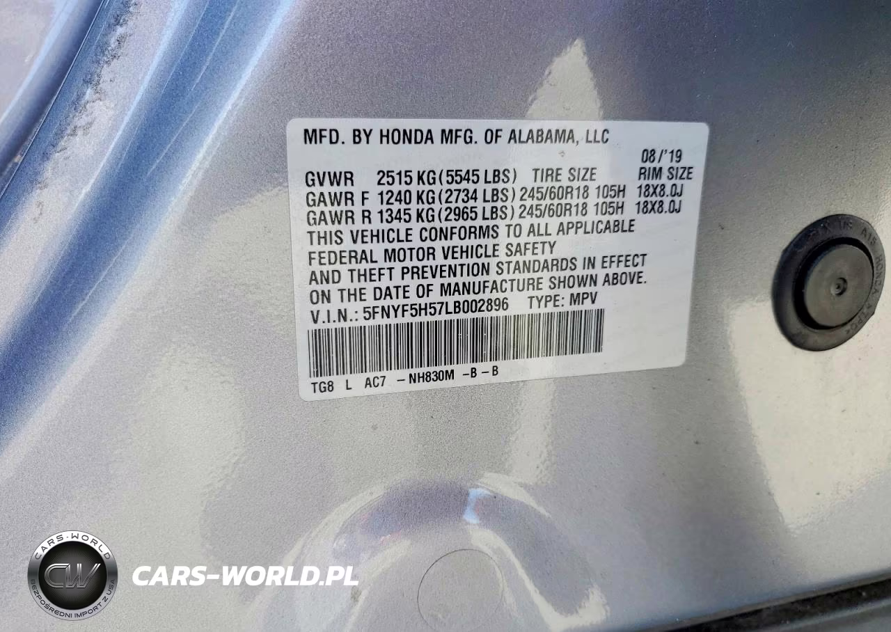 2020 Honda Pilot Exl VIN:5FNYF5H57LB002896 - 13