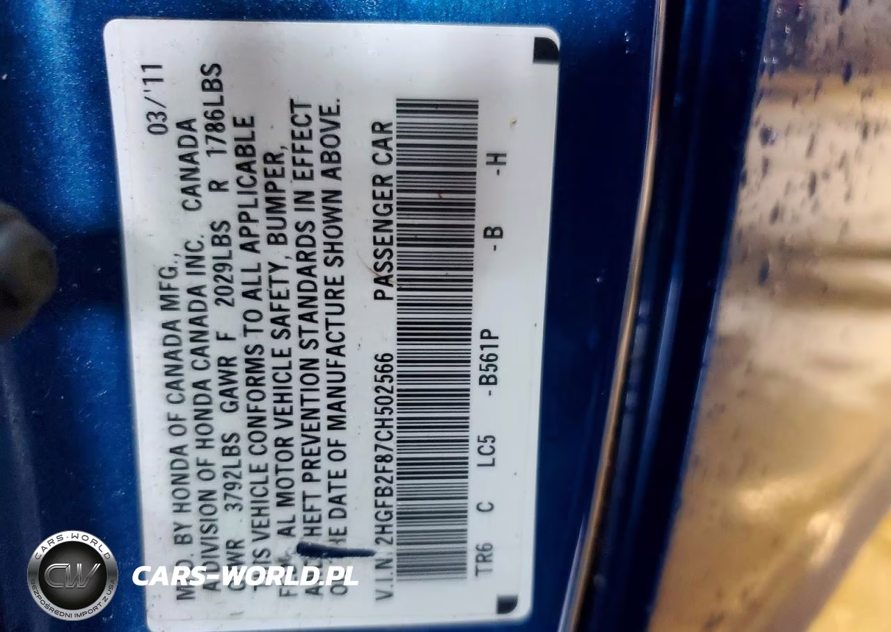 2012 Honda Civic Ex VIN:2HGFB2F87CH502566 - 13