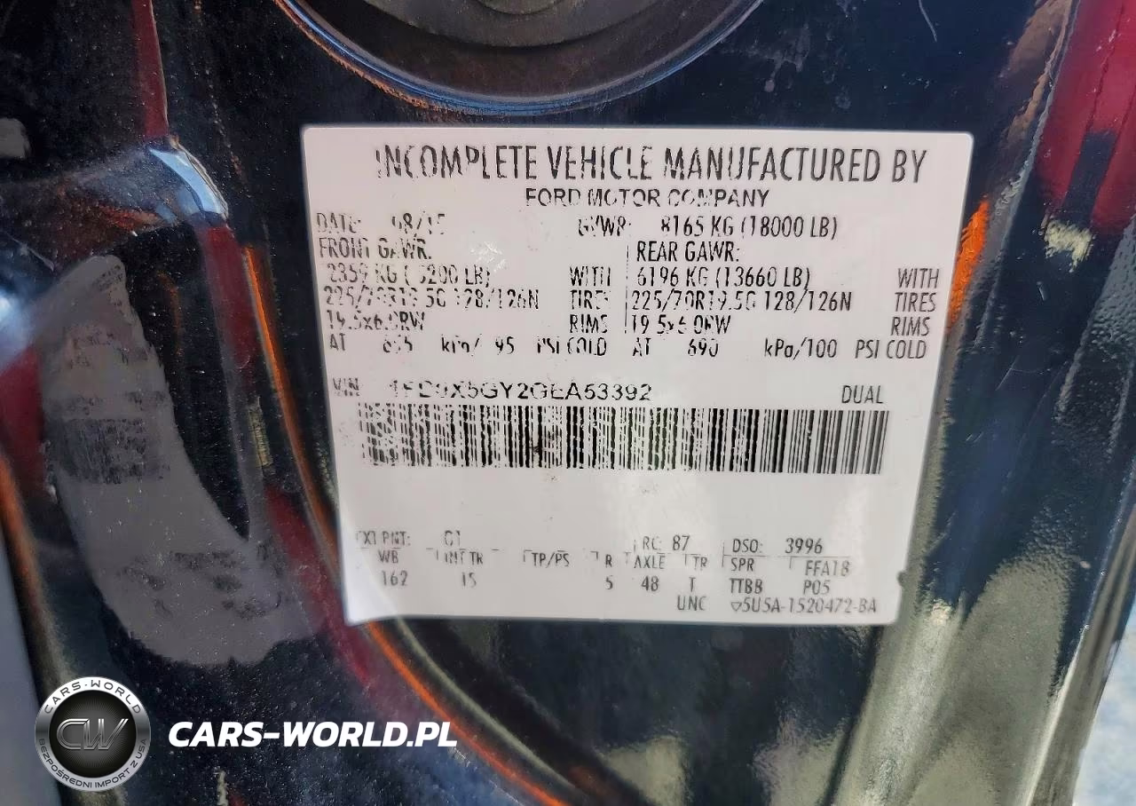 2016 Ford F550 Super Duty VIN:1FD0X5GY2GEA53392 - 12