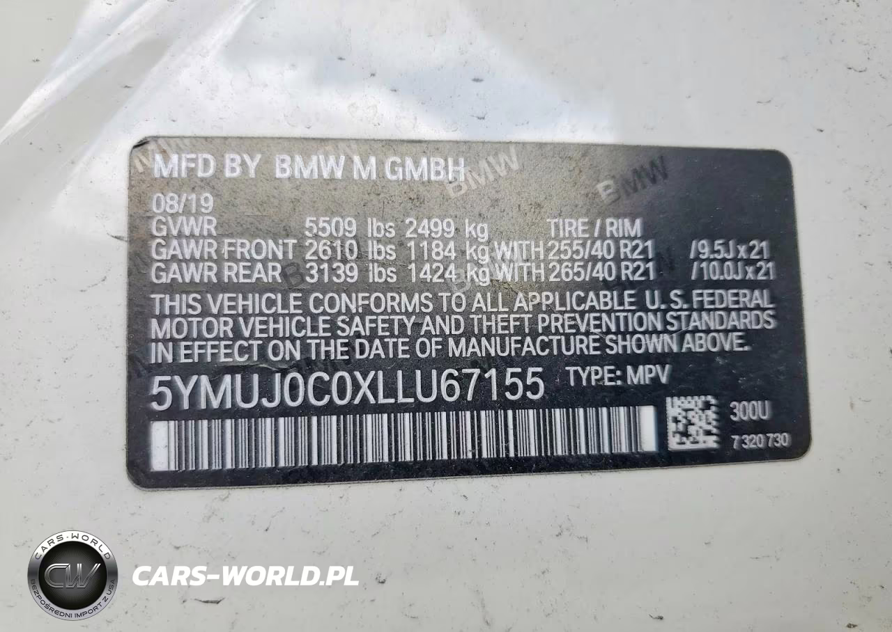 2020 BMW X4 M Competition VIN:5YMUJ0C0XLLU67155 - 13