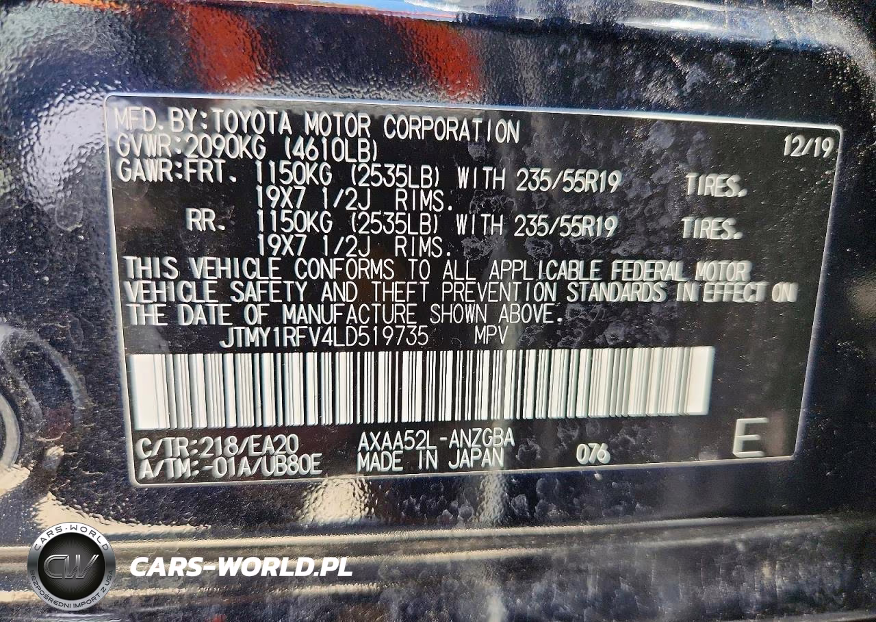 2020 Toyota Rav4 Limited VIN:JTMY1RFV4LD519735 - 13