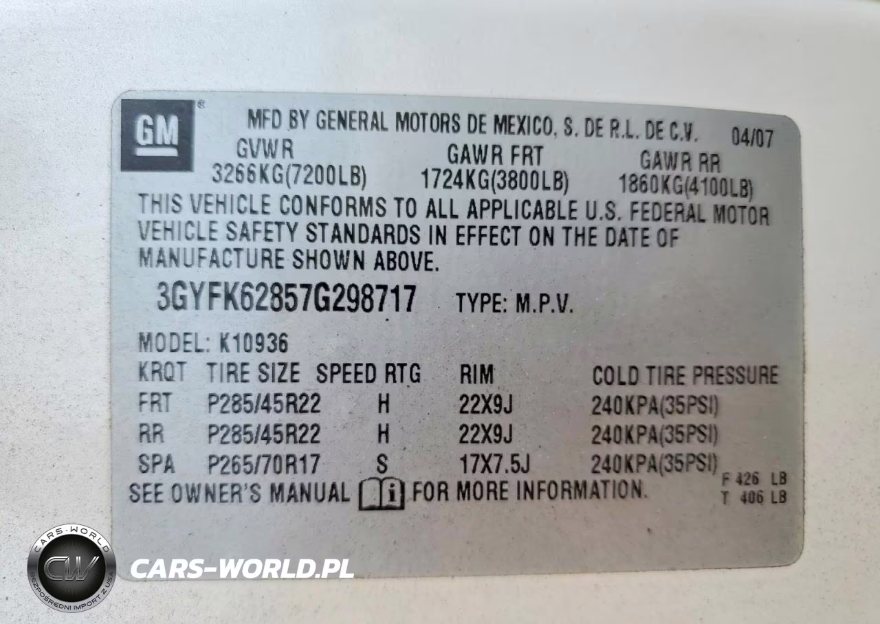 2007 Cadillac Escalade Ext VIN:3GYFK62857G298717 - 13