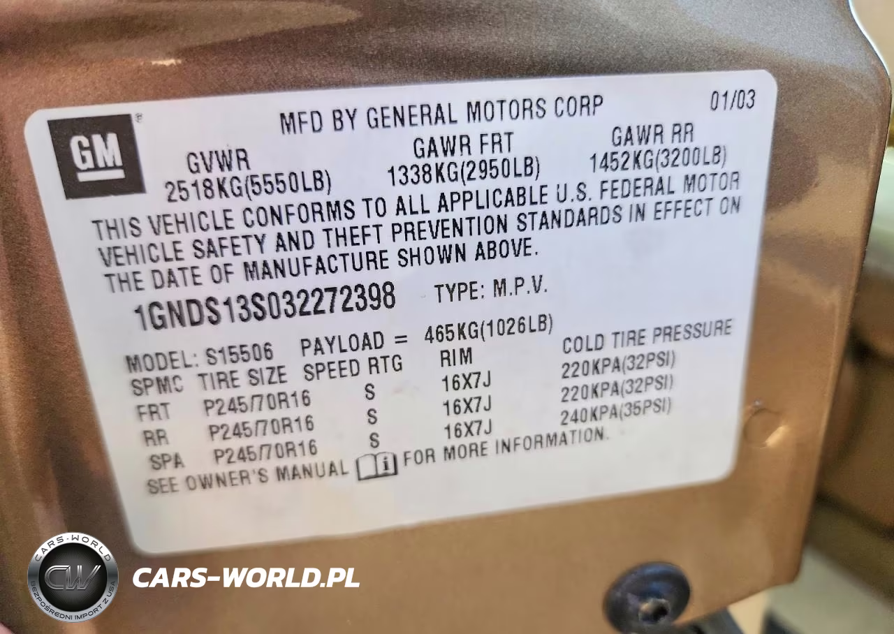 2003 Chevrolet Trailblazer VIN:1GNDS13S032272398 - 14