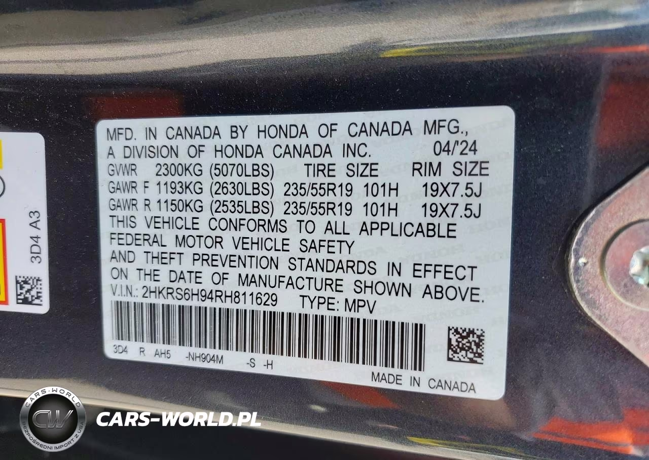 2024 Honda Cr-V Sport Touring VIN:2HKRS6H94RH811629 - 14